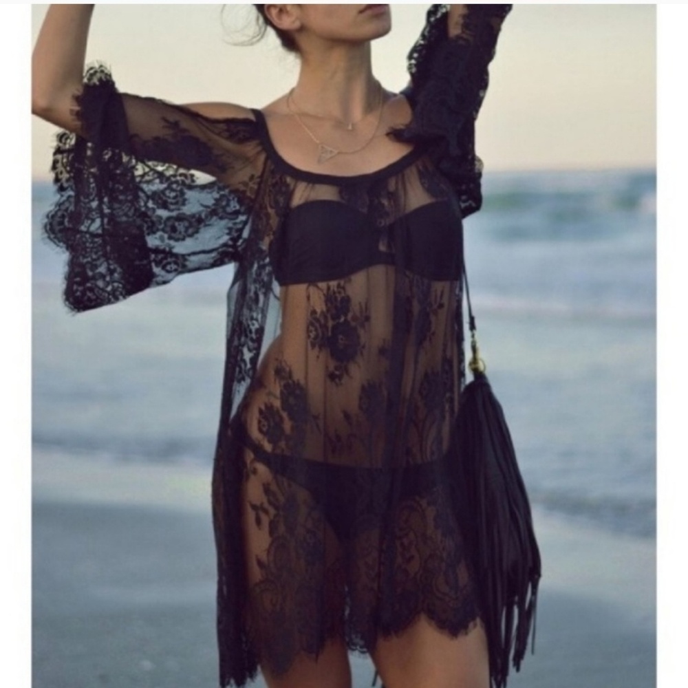 $59/$39 Sexy Lacy Boho Beach Cover Up - Picture 1 of 8